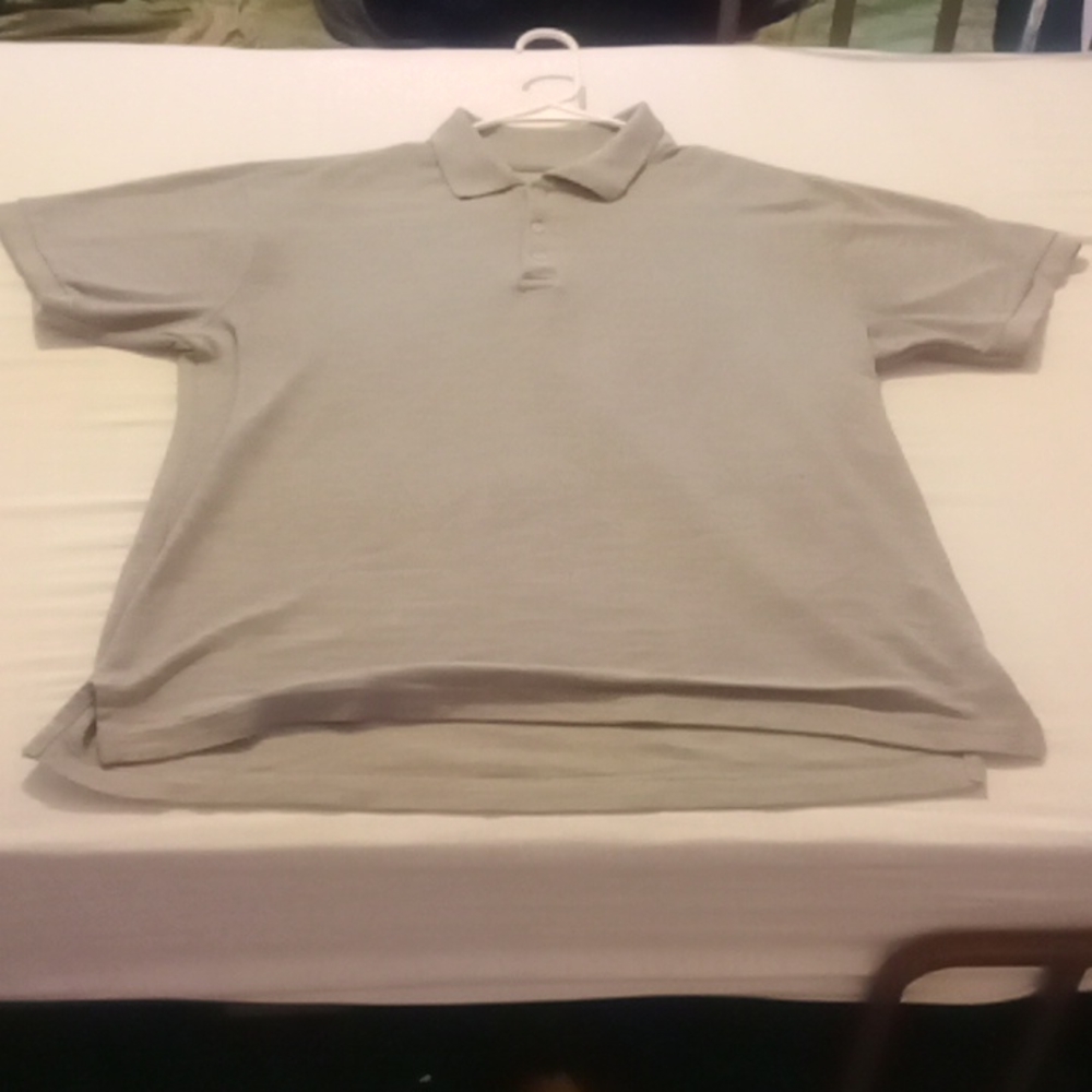 Grey button up polo shirt